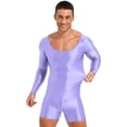 thumbnail image 5 of Traje de baño ajustado para hombre, mono con escote redondo brillante oleoso, traje de baño Mankini de una pieza, ropa para discoteca, traje para gimnasio y Fitness, 5 of 5