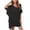 Black, variant on Women's Ruffle Batwing Sleeve Beach Cover Up Sheer Bikini Coverup Blouse Tops Asymmetrical Hem for Summer Casual Wear Womens Coverups Skirt White One Size