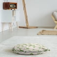 thumbnail image 3 of Floral Round Floor Cushion with Handle, Repeating Pastel Rose Flowers Naive Simple Illustration, Decorative Pillow for Living Room & Dorms, 18" Round, Fern Green Ivory, by Ambesonne, 3 of 4