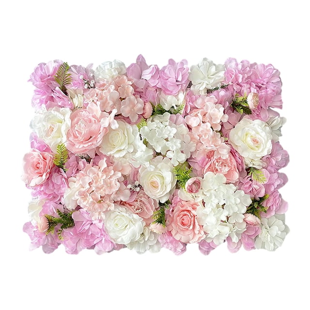 Panel de pared de flores artificiales, fondo floral para decoración de pared de boda Estilo C