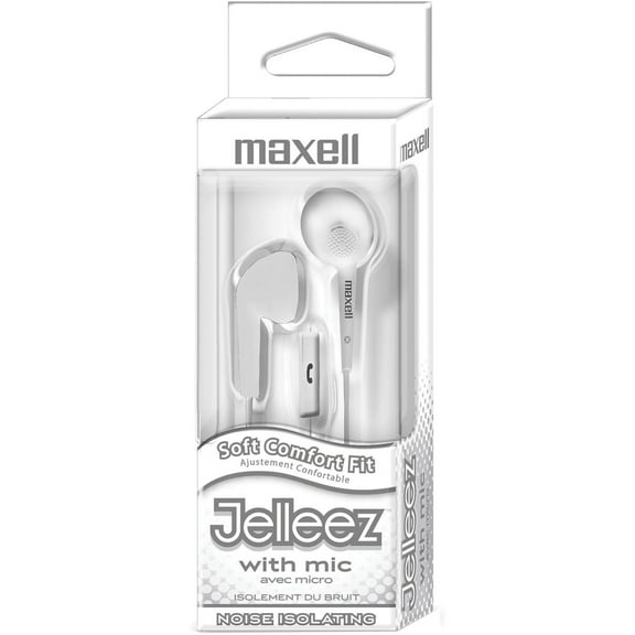 Jelleez Soft Earbuds with Mic, White