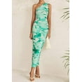 thumbnail image 3 of PRETTYGARDEN Women's One Shoulder Bodycon Dress Summer 2025 Printed Ruched Party Cocktail Fitted Long Dress, 3 of 8