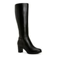 thumbnail image 2 of GIANI BERNINI Womens Black Logo Hardware Slip Resistant Comfort Adonnys Block Heel Zip-Up Leather Heeled Boots 11 M WC, 2 of 4