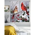 thumbnail image 3 of Christmas Cardinal Sheer Curtains 63 Inch Length 2 Panels Set, Winter Farmhouse Red Bird Berry Needle Voile Window Treatment Curtains Sheers Drapes for Bedroom/Living Room/Kitchen 52x"63"x2, 3 of 7