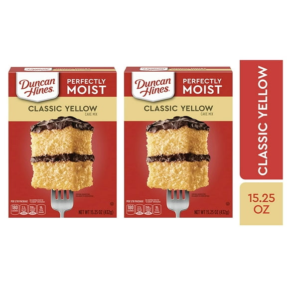 Duncan Hines Classic Cake Mix, 15.25 Oz Box (Classic Yellow, 2 Boxes)
