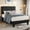Black, variant on Virans Twin Size Bed Frame,Upholstered Linen Platform Bed frame with Fabric Headboard,Solid Wood Slats Support,Noise Free,No Box Spring,Easy Assembly,Black