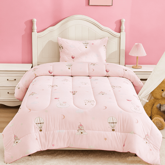 Bestier 2-Piece Toddler Bedding Comforter Set | Sorona Eco Fiber Fill | Super Soft Lightweight for All Seasons, Includes 1 Comforter and 1 Pillowcase | Machine Washable