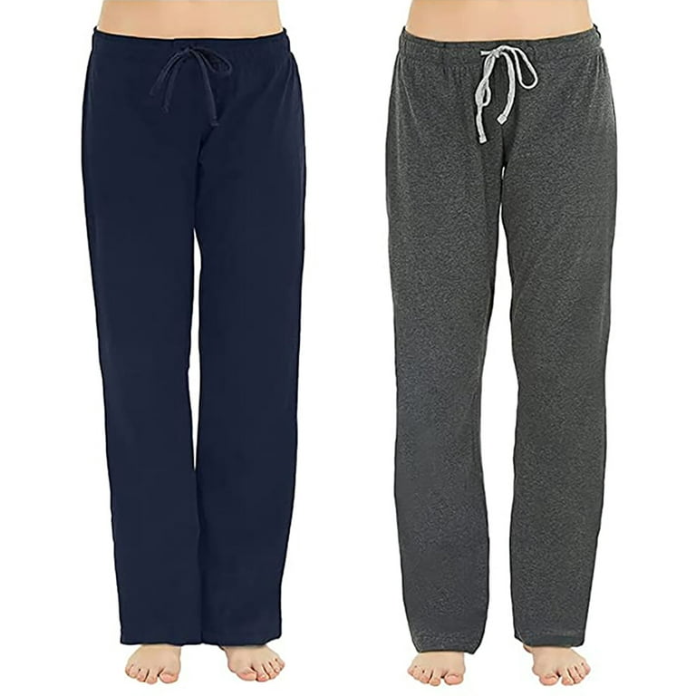 U2SKIIN 2 Pajama Pants for Women, Womens Soft Lightweight Sleep Pj (Navy /Dark Grey Mel, S) -