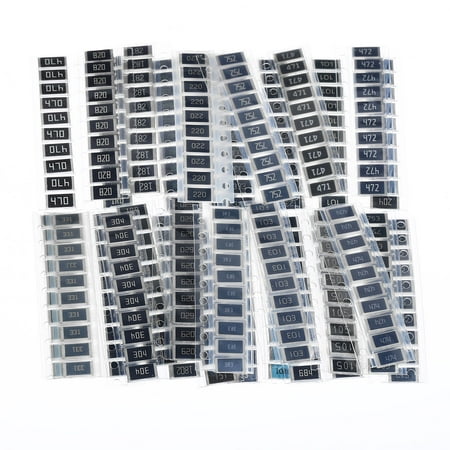 Unique Bargains 2512 Surface Mount Device Resistor Kit 1R-1M Ohm 33 Values 5% Tolerance 1W 1 Set/330 Pcs