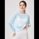 thumbnail image 4 of Blusa de Entrenamiento Holgada de Larga con Transparente para Mujer, Cuello Redondo y Mangas Largas Azul L, 4 of 8