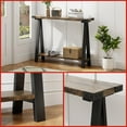thumbnail image 3 of IdeaHouse Farmhouse Narrow Entryway Table, 43.3" Console Table with Storage, 2 Tier Sofa Table with Metal Frame and MDF, Narrow Console Table for Living Room, Hallway, Entryway-Rustic Brown, 3 of 8