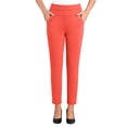 thumbnail image 2 of Oiangi Womens Straight Leg Dress Pants Plus Size High Waist Stretchy Slacks Casual Business Pockets Trousers for Work Orange 5XL, 2 of 6
