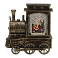 thumbnail image 2 of Northlight 6.75" Lighted Black Train Christmas Snow Globe with Santa, 2 of 5