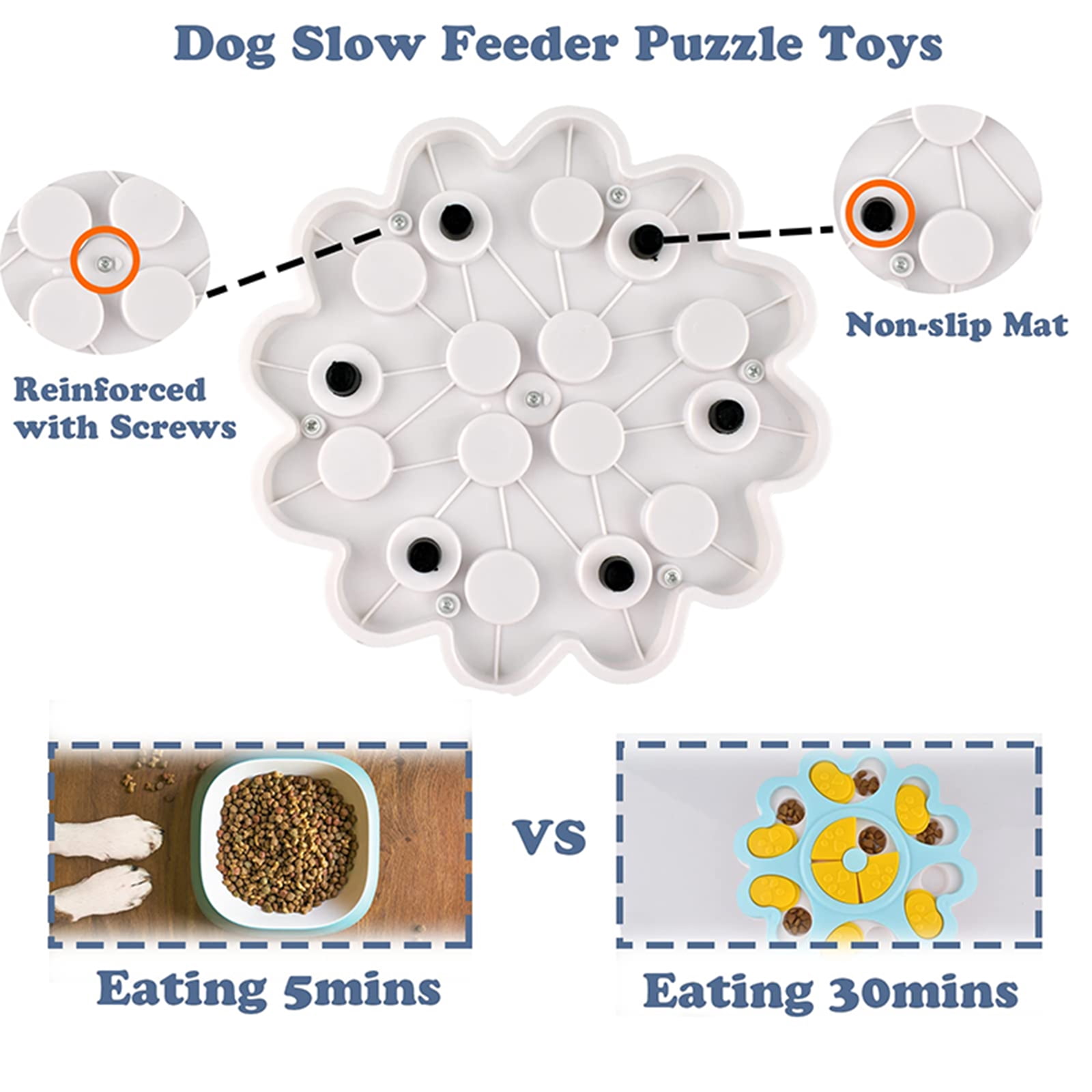Dog Puzzle Feeder, Interactive Iq Treat Dispensing Toy, Pet Slow Feeder For Boredom & Mental Stimulation, 1Pc