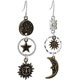 thumbnail image 1 of Xiao Hua Pendientes colgantes vintage de sol, luna y estrella, de bronce, góticos, asimétricos, con cara de sol y luna para mujer, ideal para fiestas de máscaras (bronce)., 1 of 5
