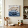 thumbnail image 6 of Ships Next Day Canvas Wall Art 8"x8", Blue Beige Wood Framed Canvas Print Painting, Coastal Wave Modern Abstract Art Ready to Hang Small Picture Wall Decor for Home Bathroom Nursery Kitchen, 6 of 8