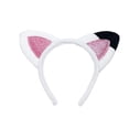 thumbnail image 1 of Diadema Atvscay con orejas de gato brillantes de franela para disfraz de niña, 1 of 6
