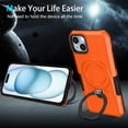 thumbnail image 5 of Cowithday iPhone 14 Plus Case with Magnetic Ring Stand, [Magnetic Ring Holder] [Military Drop Protection] [Non-Slip Grip] Shockproof Soft Edge Phone Case Cover for iPhone 14 Plus 6.7" 2022, Orange, 5 of 9
