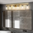 thumbnail image 6 of Jopath 37" Modern Golden 6-Light Bathroom Vanity Light Fixture, Industrial Wall Sconce with Clear Glass Shades for Mirror, Bathroom, Bedroom, and Hallway (No Bulbs), 6 of 8