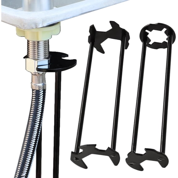 Multifunctional Sink Wrench Set, Basin Wrench, 360° Rotation, 7 Buckles, Four-Jaw Hex Design, for Kitchen and Bathroom Tight Spaces