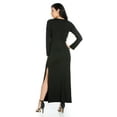 thumbnail image 3 of 24seven Comfort Apparel Strut It Black Long Sleeve Side Slit Maxi Dress, 3 of 3
