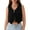 Black, variant on Musuos Women's Tassel Suede Vest Solid Color V-neck Front Button Sleeveless Hippie Crop Jacket Retro Waistcoat