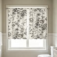 thumbnail image 7 of huayou 2 Pack Printed Kitchen Tier Curtains, 27.56x39.4 Inch Black Sketch Floral Pattern Short Window Curtains, for Indoor Kitchen Farmhouse Home Window Decor, 7 of 7