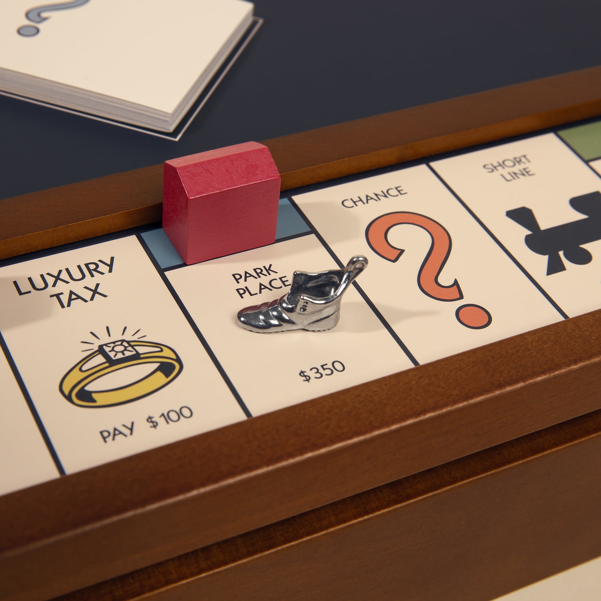 WS Game Company 3-in-1 Premium Game Collection: Monopoly, Sorry!, and Mancala with Solid Wood Cabinet