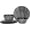 wood-black, variant on Melamine Dinnerware Set - Rustic 12 count Plates and Bowls, Heavy Duty Dishes for Indoor Outdoor Use, Break-Resistant, Dishwasher Safe,Black  Grain