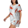 thumbnail image 2 of Lsque Koi Fish Corals,Spring Summer Women's Short-Sleeved Pajama Set - 2 Piece Soft and Lightweight Sleepwear Set-XX-Large, 2 of 9