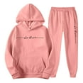thumbnail image 4 of ibiyuan Mens 2 Piece Casual Outfits Long Sleeve Autumn Winter Casual Outfits Long Sleeve Hooded Sweatshirt and Jogger Pants Sweatsuit Set Tracksuits Set,Watermelon Red, 4 of 5