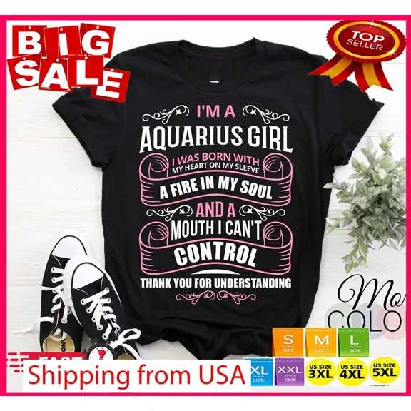 Aquarius Girl Traits Facts Horoscope Zodiac Astrological Funny Unisex T-Shirt, up to size 5XL