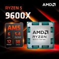 thumbnail image 2 of Procesador AMD Ryzen 5 9600X de 5,4 GHz, 6 núcleos, 12 subprocesos, 38 MB de caché de juego, TDP de 4 nm, 65 W, CPU para juegos con socket AM5, gráficos integrados Zen 5, 2 of 4