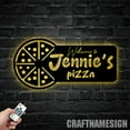 thumbnail image 4 of Craftnamesign Custom Pizzeria Metal Wall Art LED Light, Pizza Sign, Pizza Restaurant Decor, 4 of 5