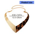 thumbnail image 3 of Stylish Leopard Pattern V Shaped Necklace Craft of Practical Sturdy Leather Alloy Materials for Trendy Women Ladies, 3 of 8