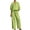 Green, variant on Womens Round Neck Linen Blend Two Piece Set Half Zip Top and Wide Leg Pants Elastic Waist Loose Fit Breathable Casual Matching Outfit