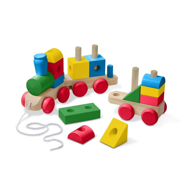 Melissa & Doug Wooden Jumbo Stacking Train ? 4Color Classic Wooden