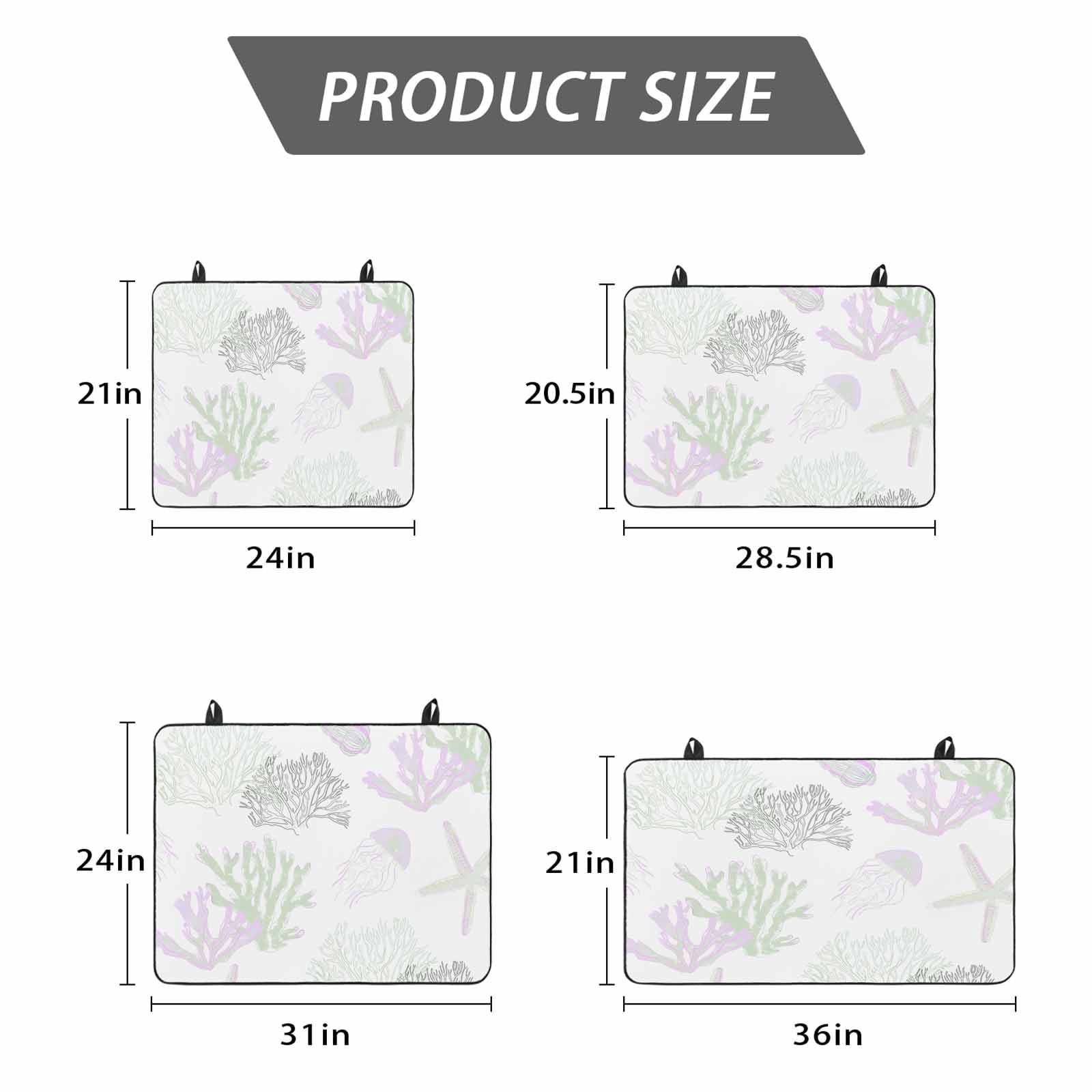 Sage Green Purple Coral Coastal Stove Top Cover for Electric Stove, Heat-proof & Non Slip Glass Top Stove Cover Protector, Nautical Starfish Beach Kitchen Flat Cooktop Rubber Mat 31x24 Inches