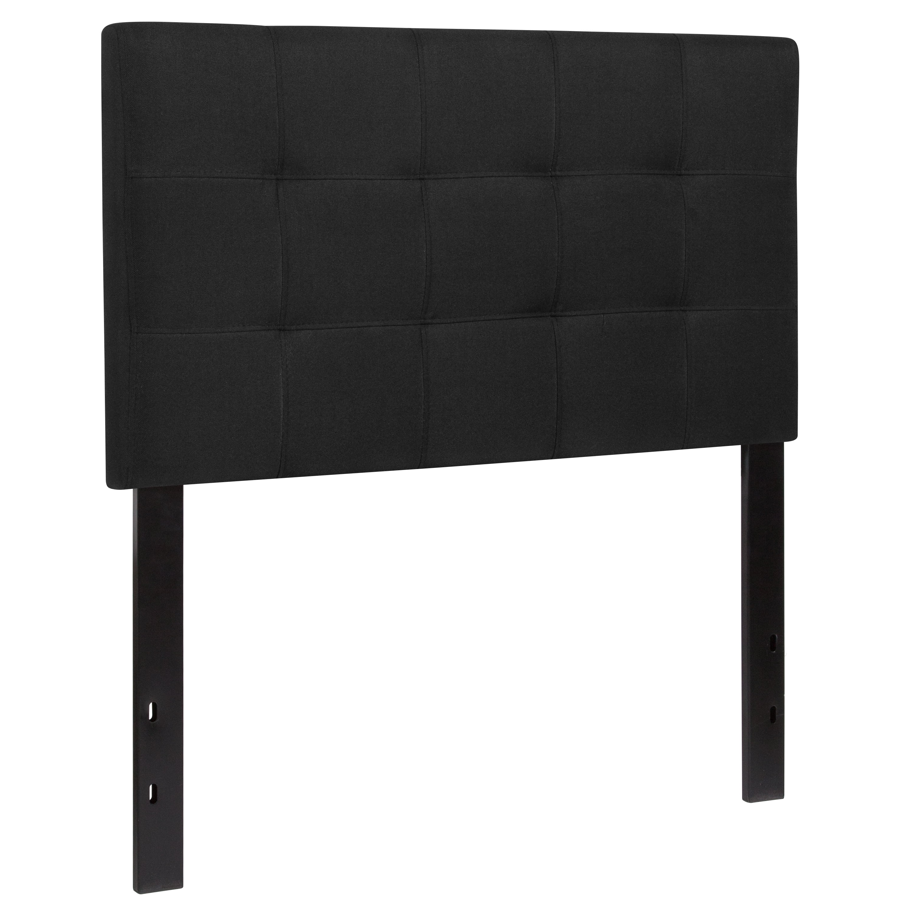 Emma + Oliver Quilted Tufted Upholstered Twin Size Headboard in Black Fabric