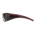 thumbnail image 4 of Womens Rhinestone Anti-glare Polarized Chic Narrow Rectangular Sunglasses All Brown, 4 of 4