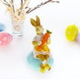 thumbnail image 2 of Decorative Easter Bunny on Egg with Carrot Vintage Holiday Figurine 5.2 Inches Tall, 2 of 5