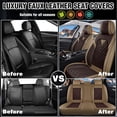 thumbnail image 2 of 2011 for Toyota Corolla Seat Cover, Leather 5 Seats Full Set Scratch Resistant Non-slip, Beige Car Seat Covers, Pet Car Seat Covers, 2 of 7