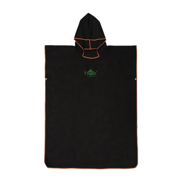 Almencla Surf Poncho Changing Robe, Adult Fast Dry Microfiber Wetsuit Changing Towel, Lightweight Hooded Rope for Surfing Beach Swim Water Sports Black