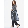 thumbnail image 3 of Roaman's Women's Plus Size Plus-Size 3/4 Sleeve 3 Piece Ity Printed Duster Pant Set, 3 of 6