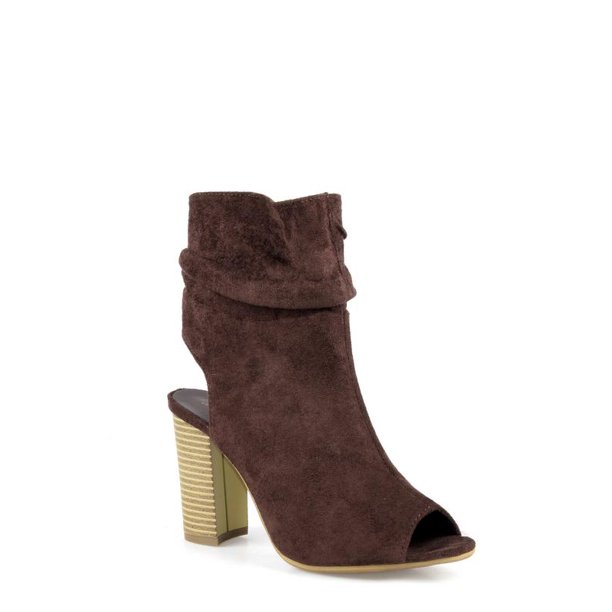 slouchy open toe booties