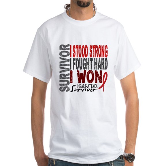 CafePress - Survivor 4 Heart Attack Shirts And Gifts White T-S - Men's Classic T-Shirts