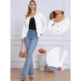 thumbnail image 2 of DARING DIVA Women's Cable Knit Button Down Long Sleeve Cardigan Sweater XS White, 2 of 6