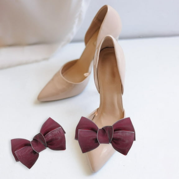 Masteelf  4 Pcs Bow Shoe Flower Wedding Party Clips Charms for Shoes Jewelry Decor Decoration Miss Woman