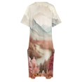thumbnail image 4 of Vestido holgado con bolsillos y estampado de flores y montañas en tonos pastel de ensueño, ropa de verano para mujer 2025, vestidos de verano para mujer 2025, 4 of 6