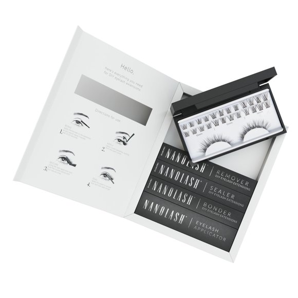 Kit de extensiones de pestañas Nanolash DIY Cluster Black